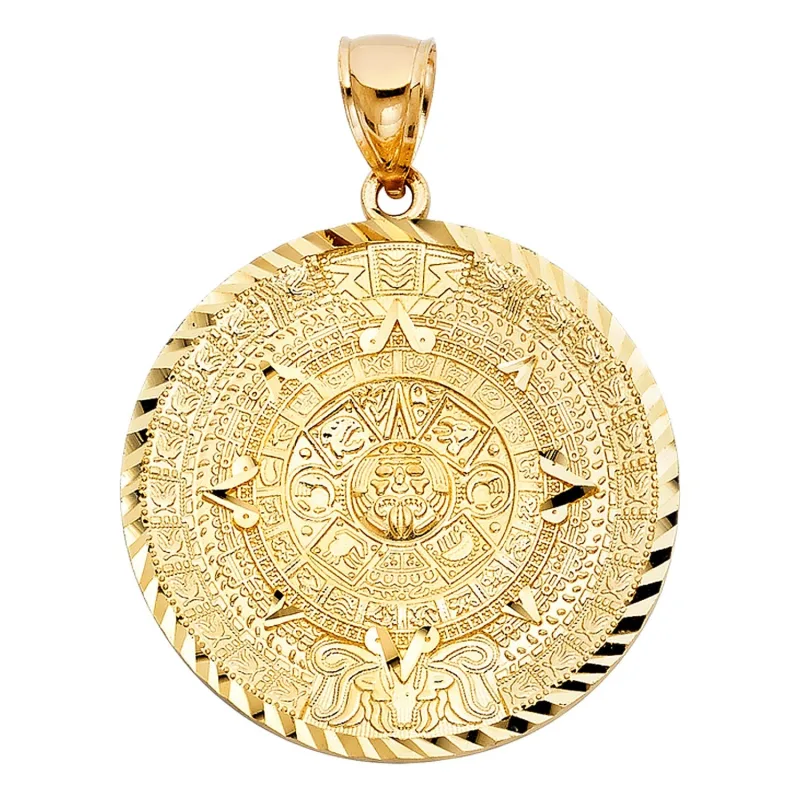 14KY CALENDARIO AZTECA PENDANT