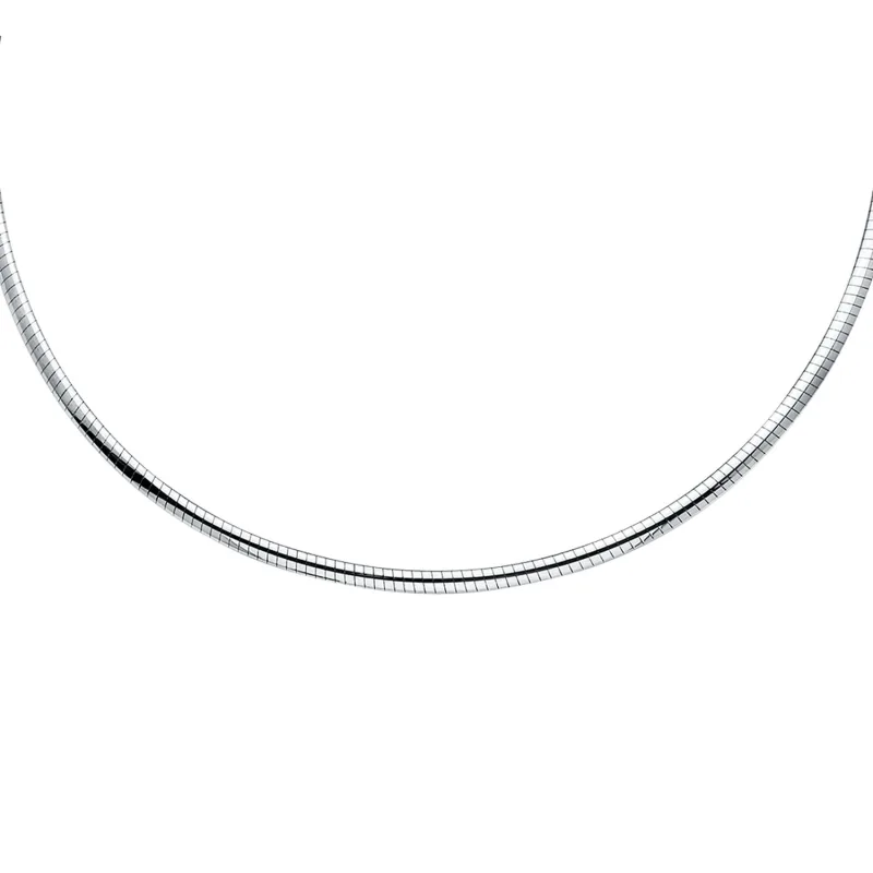 14K 2T 2mm Reversible Omega Necklace