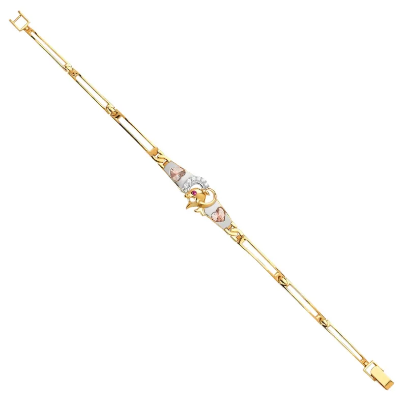 14K 3Color Dolphine Bracelet