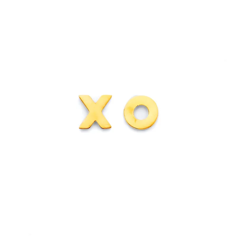 14KY X O Push Back Earring