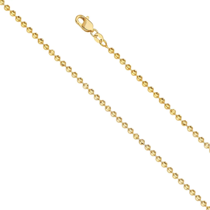 14KY 2.5mm Moon-Cut Bead Chain