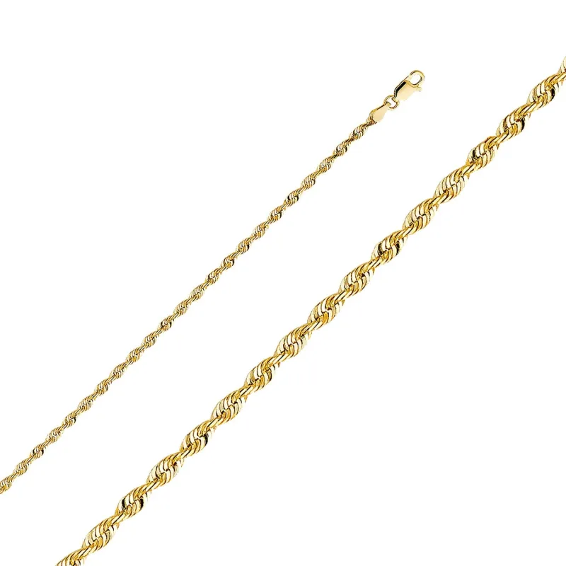 14KY 2.8MM SLD X-LIT DC ROPE CHAIN