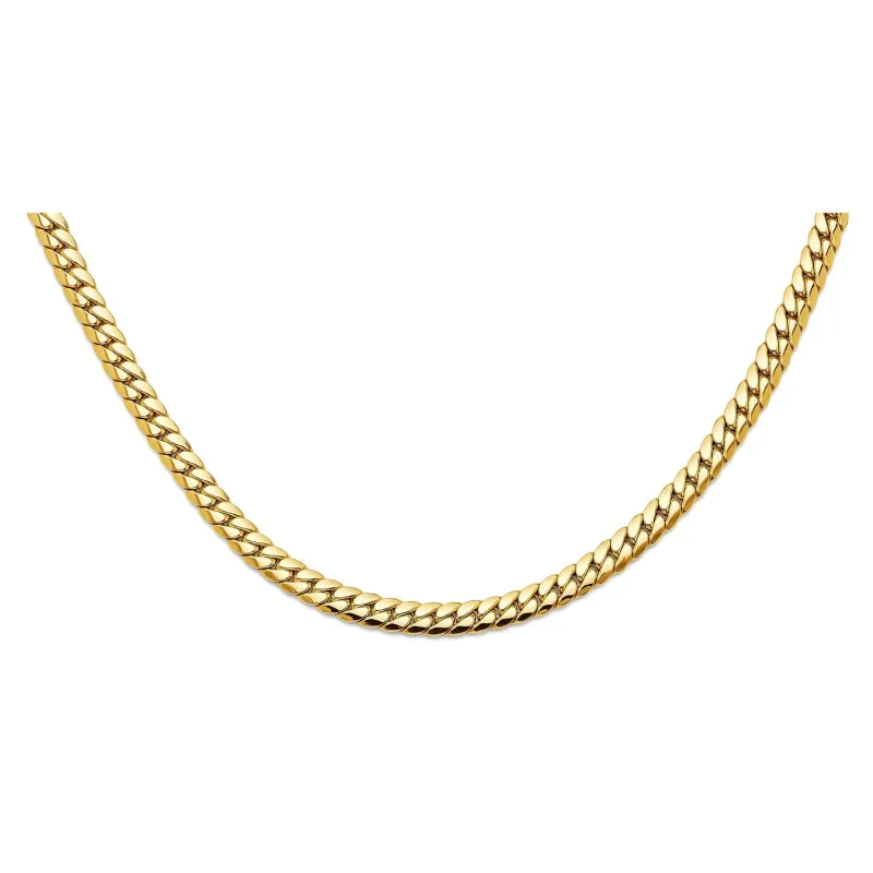 14KY Hollow Tight Curb Necklace