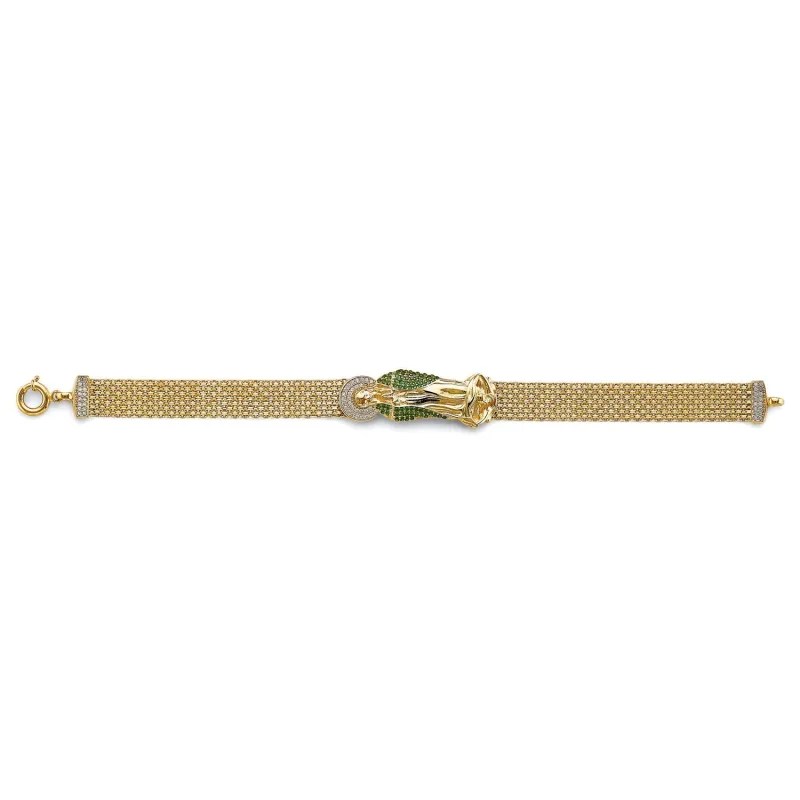 14K 2T Bismark CZ Guadalupe ID Bracelet