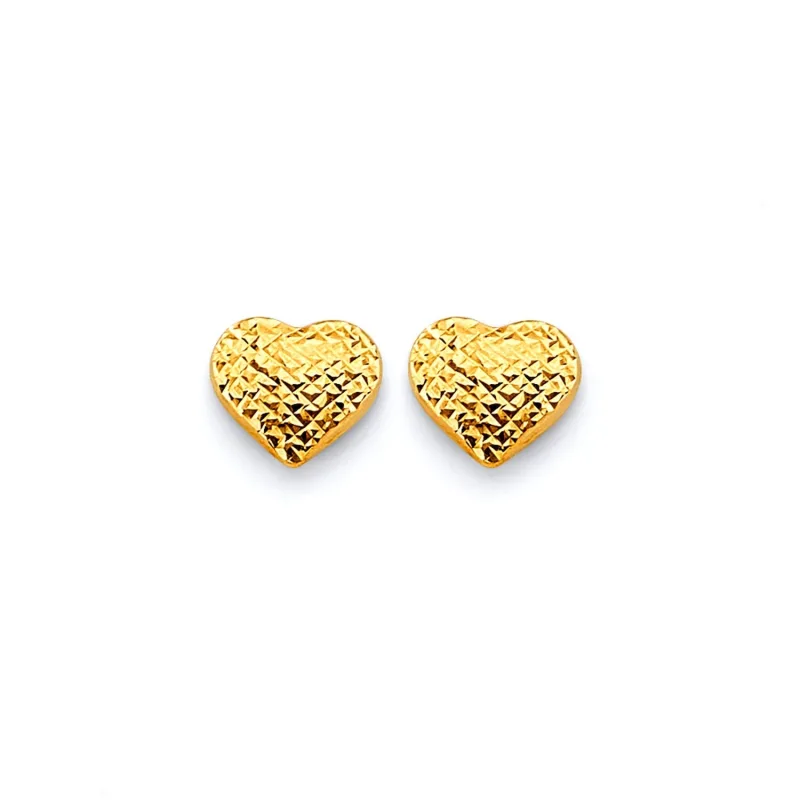 14KY D.C. Heart Push Back Earring