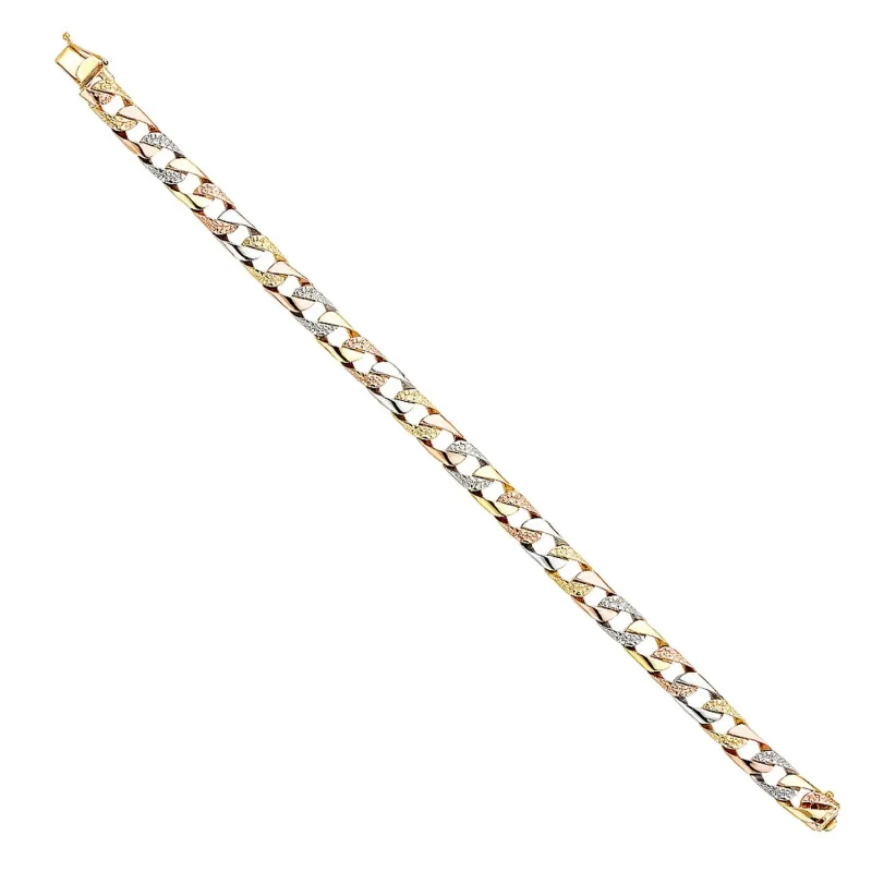 14K 3C NUGGET CUBAN LINK BRACE