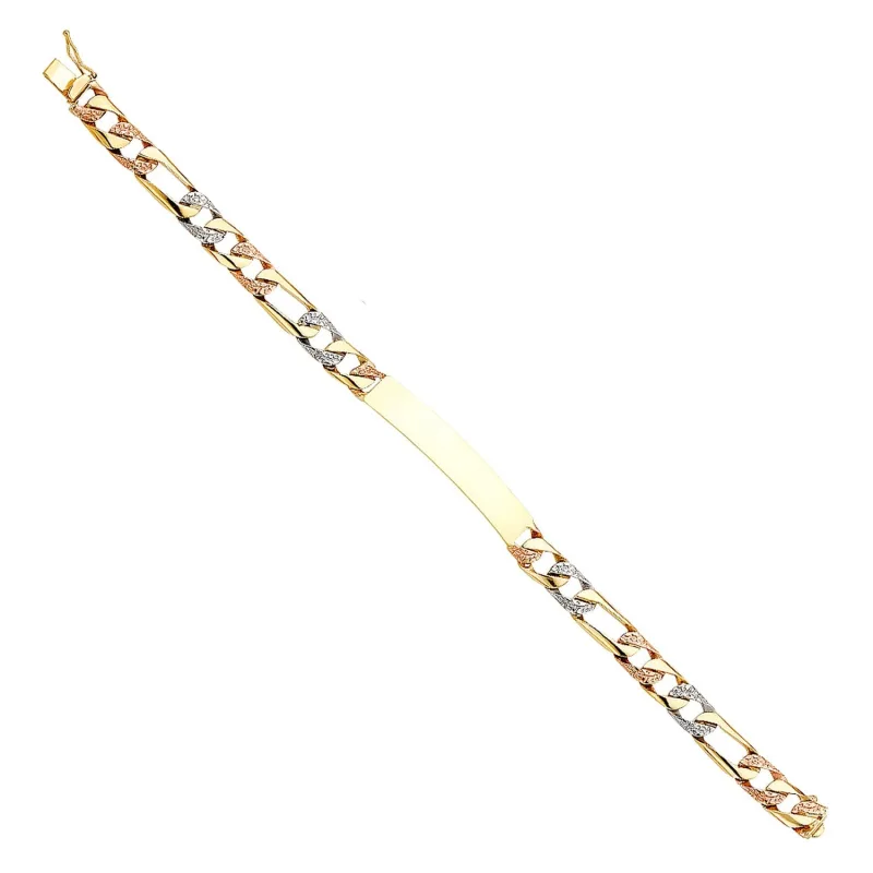 14K 3C NUGGET FIGARO ID BRACE