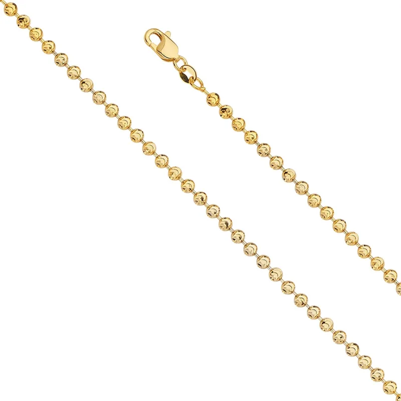14KY 3mm Moon-Cut Bead Chain