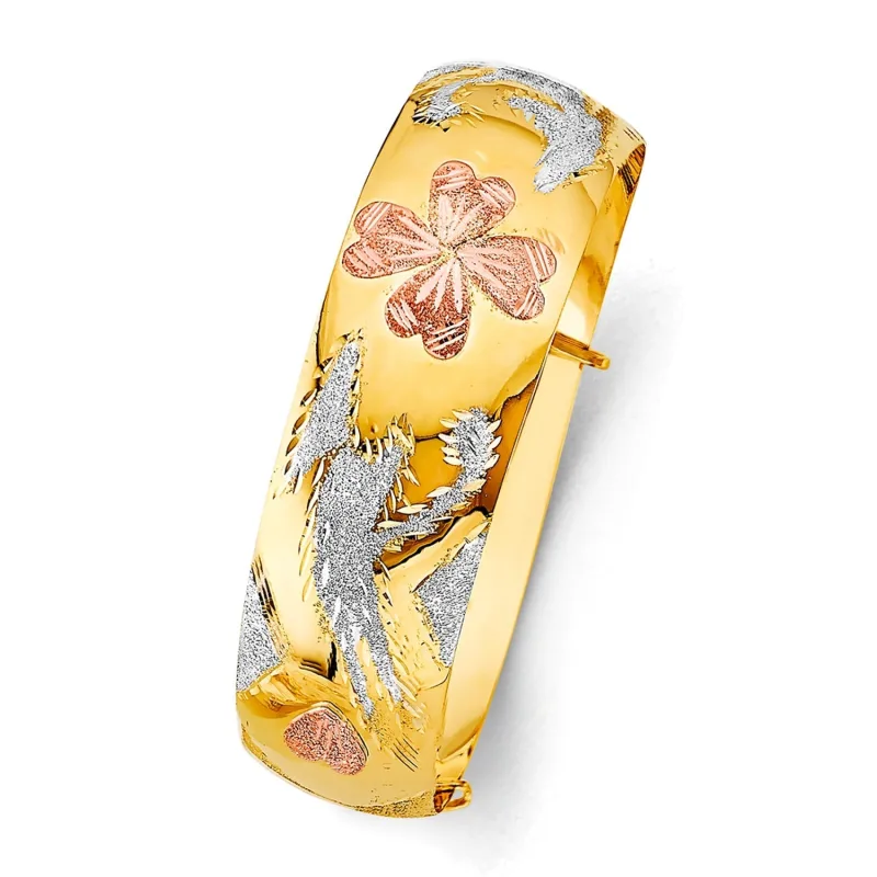 14K 3C 20mm Adjustable Bangle