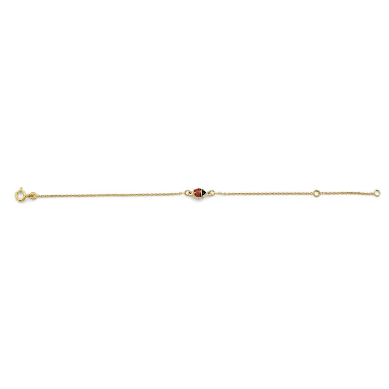 14KY Lady Bug Center Baby Bracelet