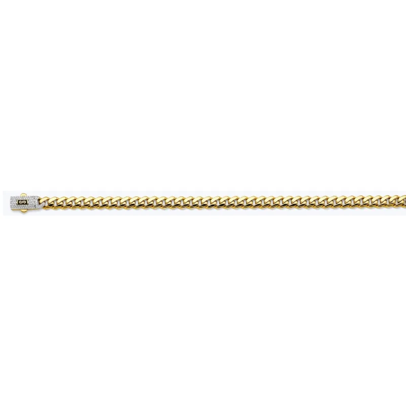 14K 2T 6.5mm Monaco Curb w/CZ Lock