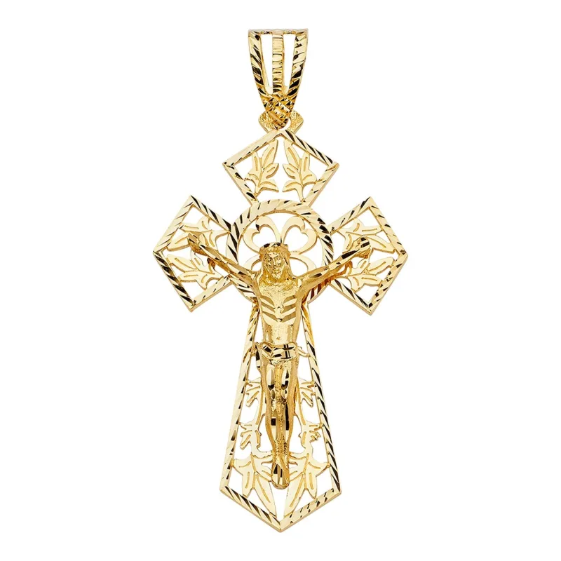 14KY CUT-OUT CRUCIFIX PENDANT