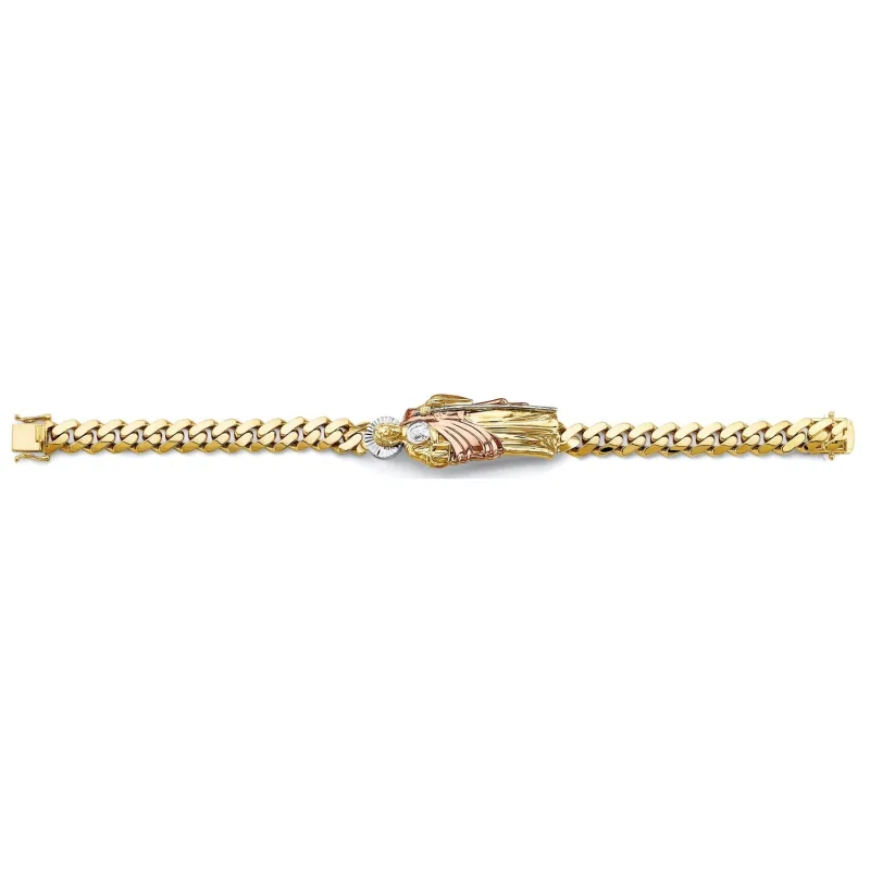 14K 3C Cuban Link St. Jude ID Bracelet
