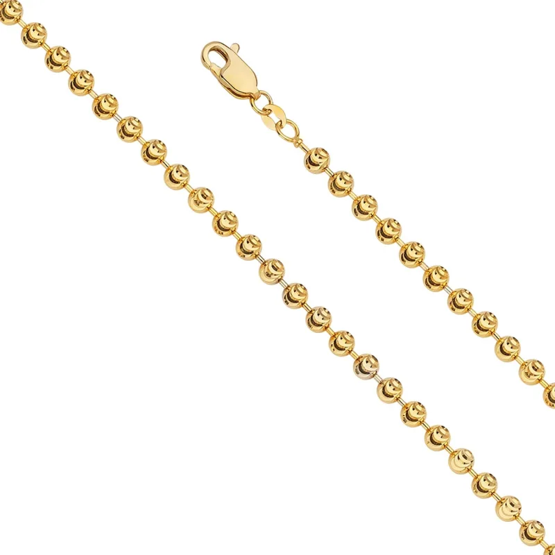 14KY 4.0mm Moon-Cut Bead Chain