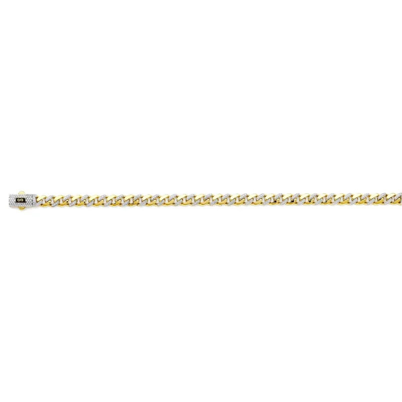 14K 2T 6.5mm Monaco Curb w/CZ Link