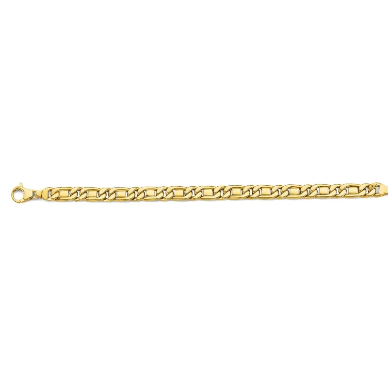 14KY 7.7mm Hollow Tiger Eye Chain