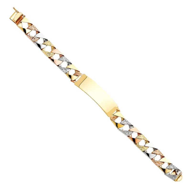 14K 3C NUGGET CUBAN ID BRACE