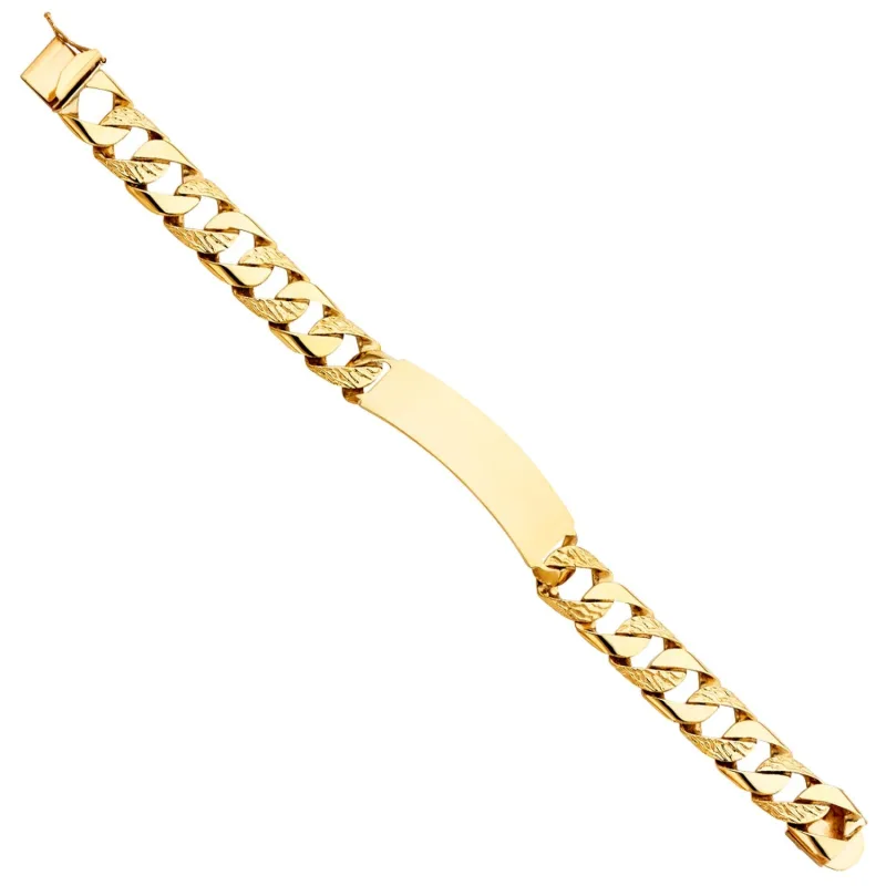 14KY NUG CUBAN LINK ID BRACE