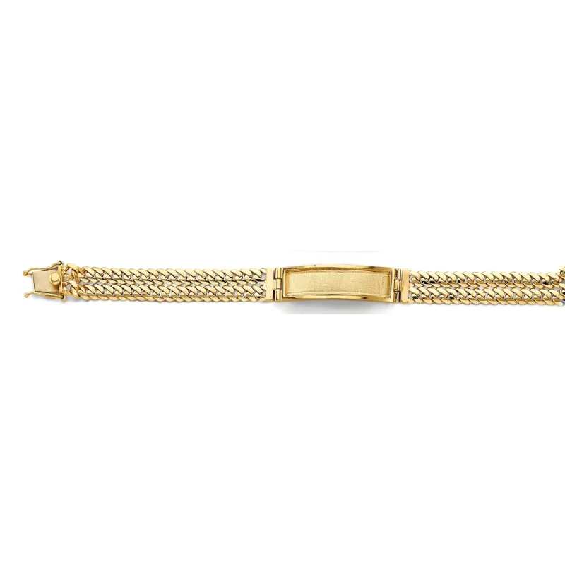 14KY 2Line Cuban ID Bracelet