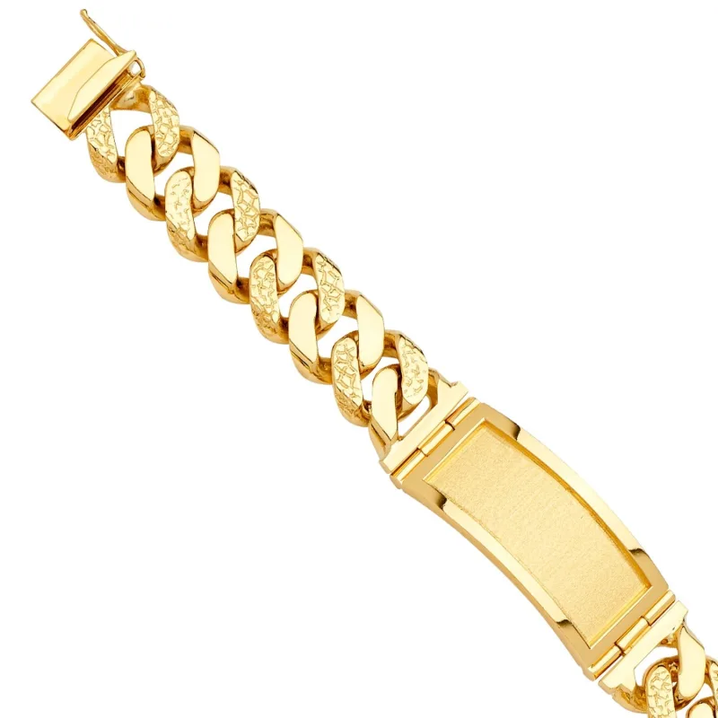14KY Solid Link ID Bracelet