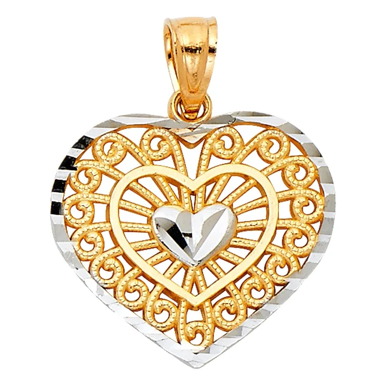 14K 2T HEART PENDANT (PT430)