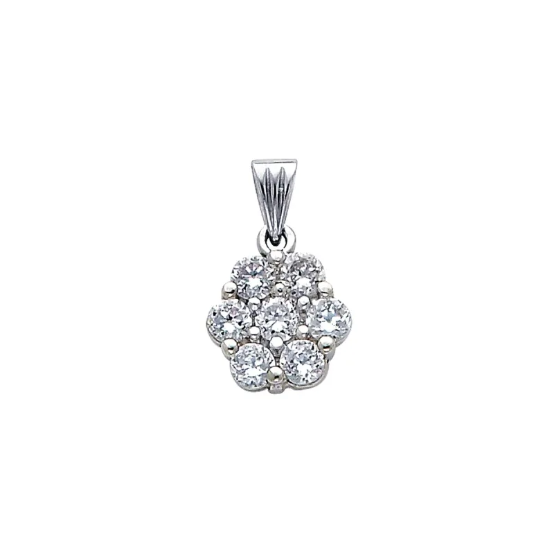 14KW CZ PENDANT (PT693W)