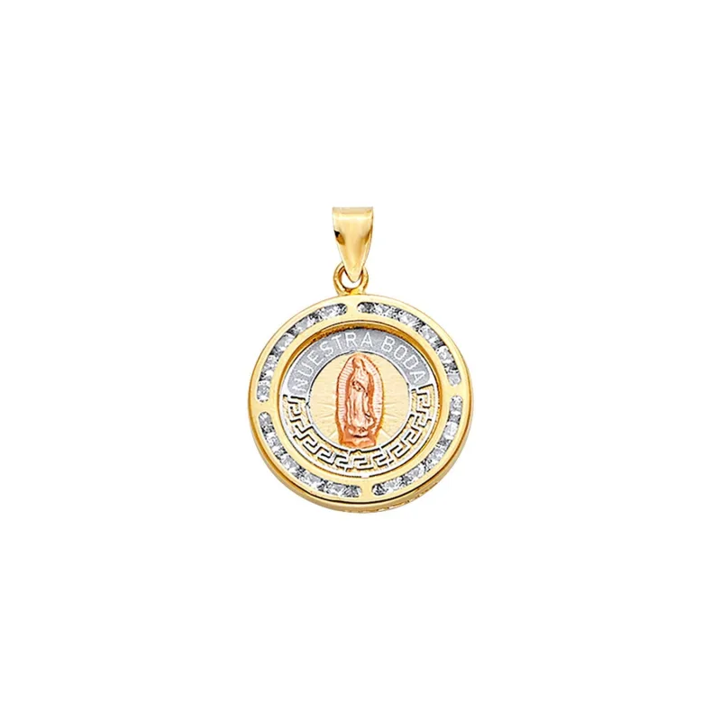 14K 3C CZ Round Nuestra Boda Pt w/Guadalue