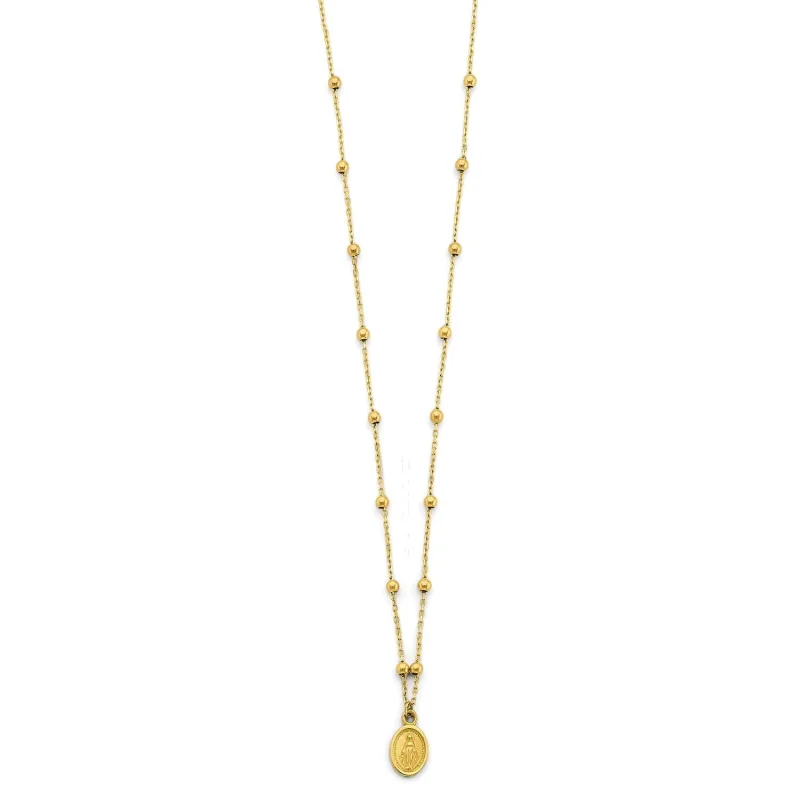 14KY Virgin Mary Ball Necklace