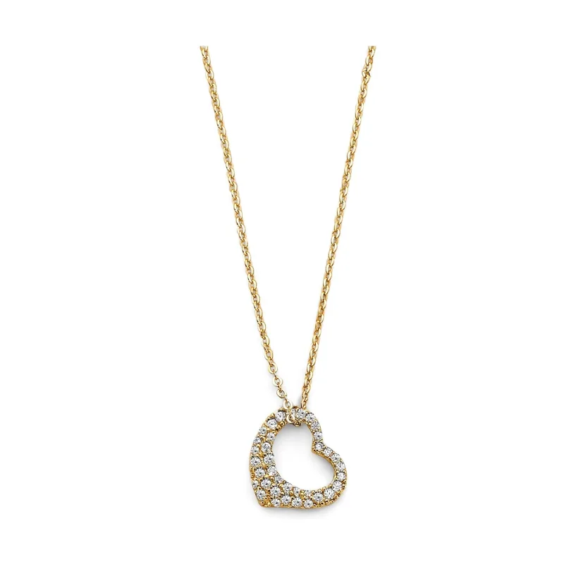 14KY CZ Heart Necklace