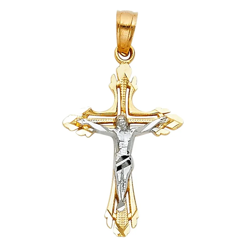 14K 2T CUT-OUT DESIGN CRUCIFIX