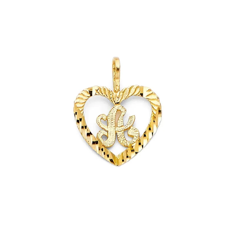 14KY INITIAL HEART PENDANT