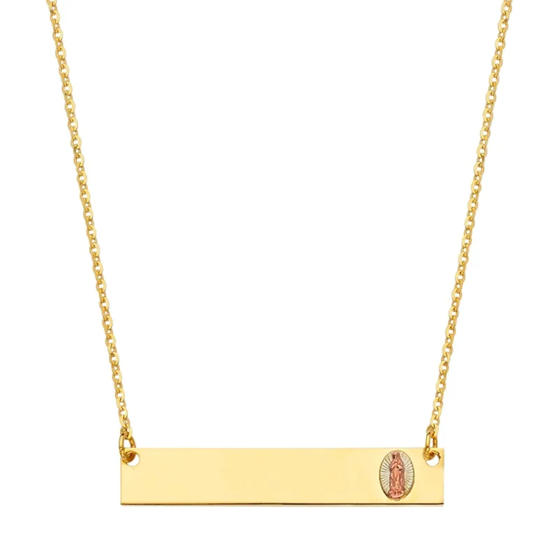 14K ID w/ Guadalupe Chain Necklace