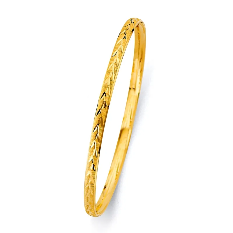 14KY 3.7mm Conc Half Dome Solid Bangle