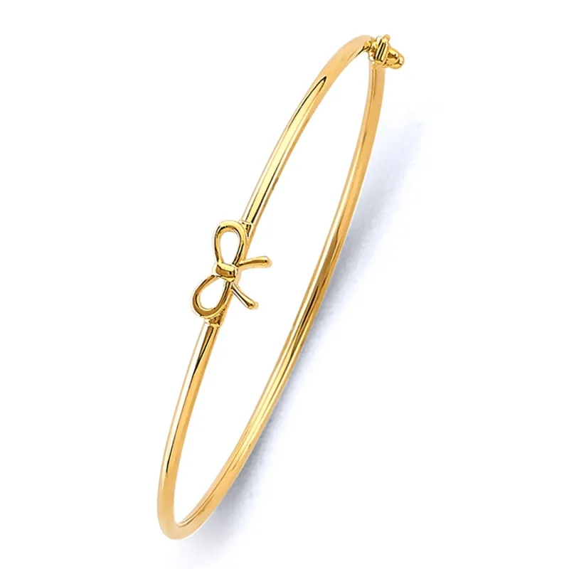 14KY Baby Flexible Bangle w/Ribbon