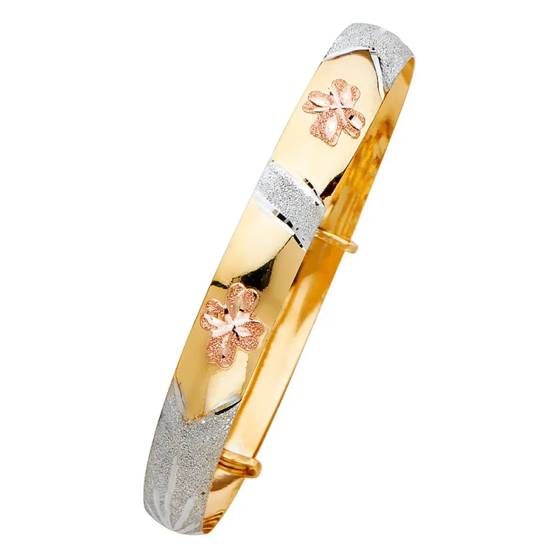 14K 3C ADJUSTABLE BANGLE