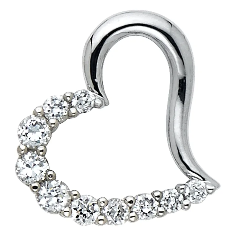 14KW CZ HEART PENDANT (PT570)