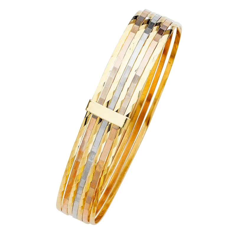 14K 3C 7Days Solid Bangle