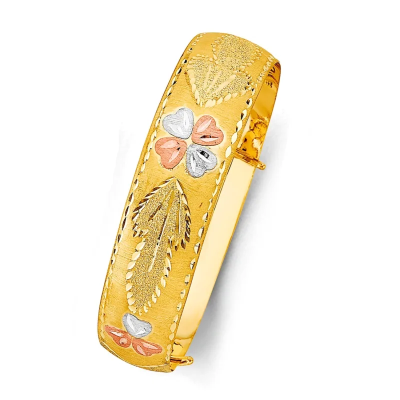14K 3C 17mm Adjustable Bangle