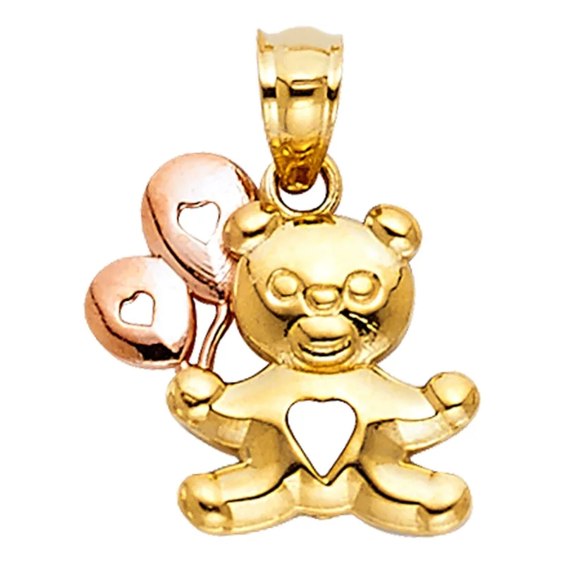 14K 2C BABY BEAR W/ BALLOON PENDANT