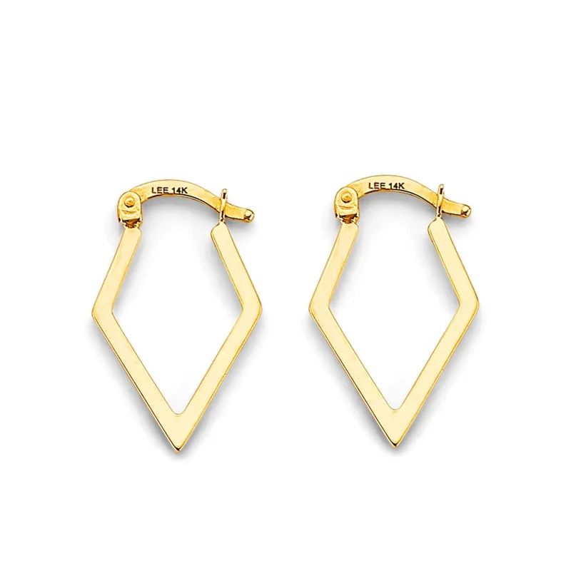 14KY Diamond Shape Hoop Earring