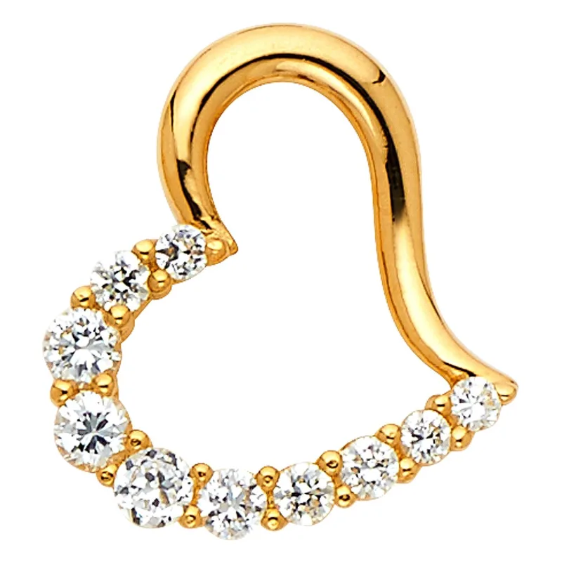 14KY CZ HEART PENDANT (PT584)