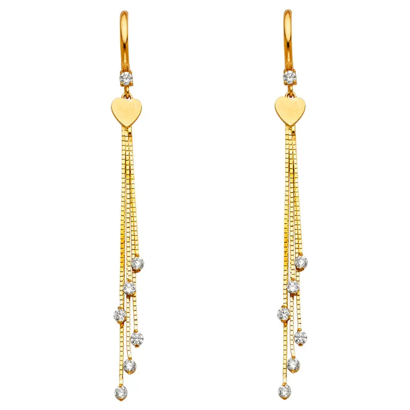 14KY CZ DANGLE HUGGIES