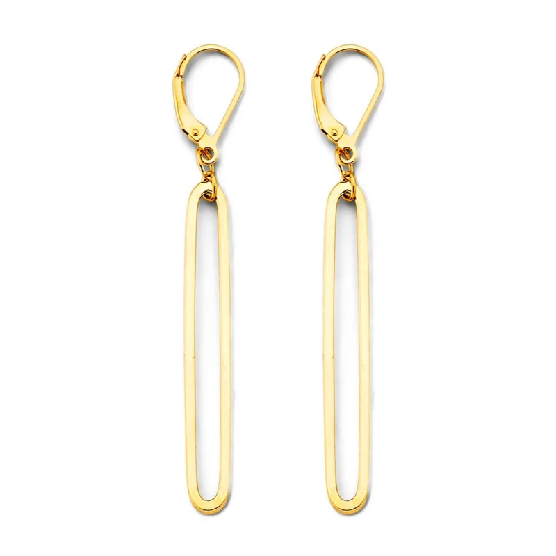 14KY Paperclip Earring (w/ leverback)