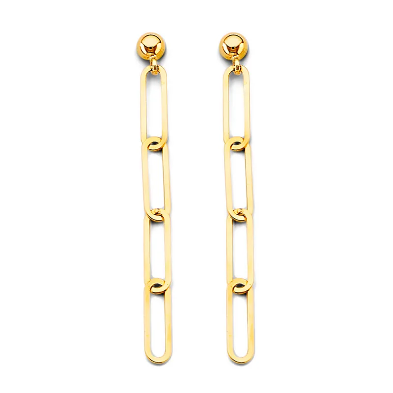 14KY Paperclip Earring (w/ pushback)