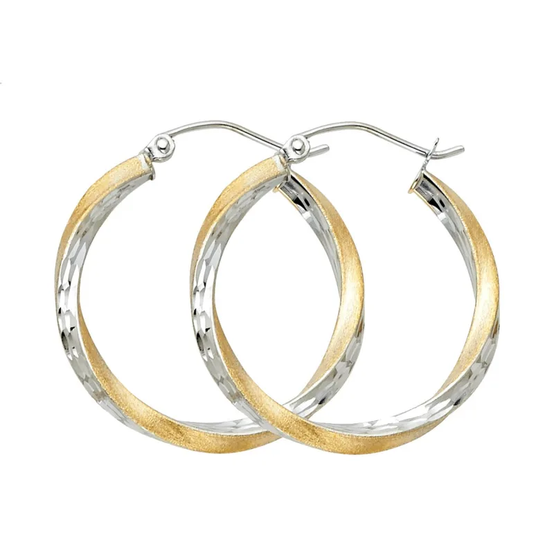 14K 2T SF DC 2.6MM SWIRL HOOP (25MM)