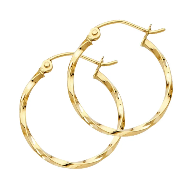 14KY CURLED HOOP EARRING