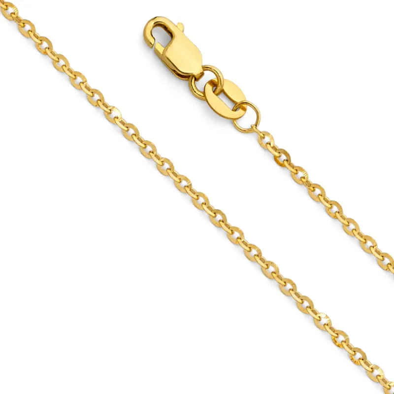 14KY 1.6MM SIDE CUT OVAL ROLO
