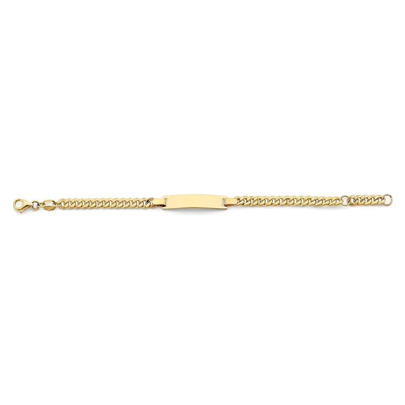 14KY Hollow Cuban Baby ID Bracelet