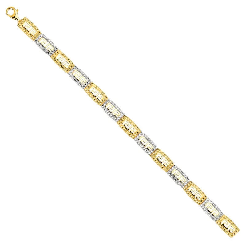 14K 2Tone Crystal D.C. Bracelet