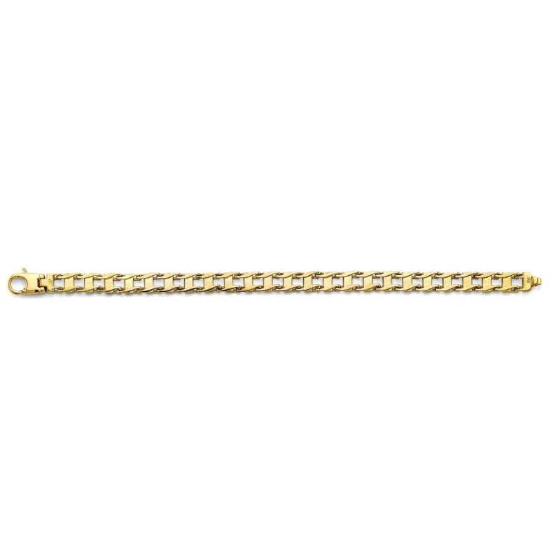 14KY Fancy Rail Link Men's Bracelet